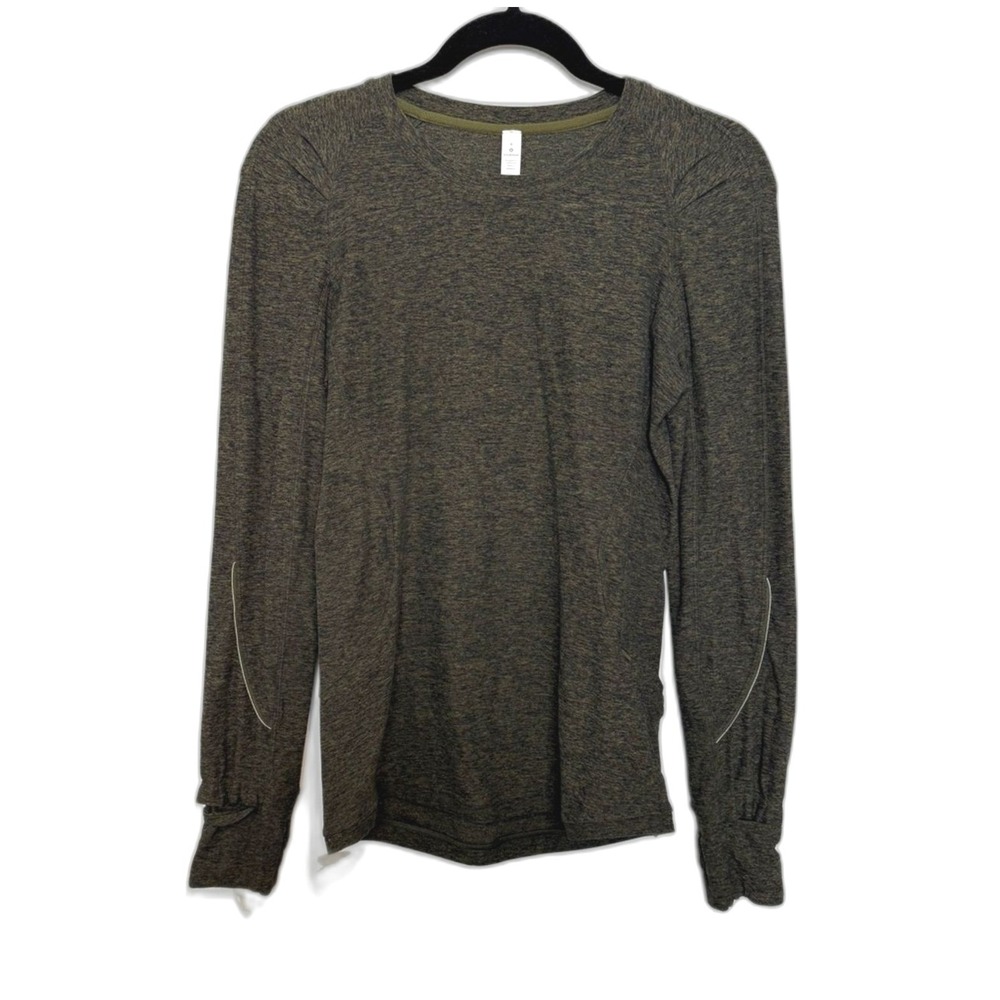 Lululemon Extra Mile Long Sleeve Top Olive Rulu Reflective 6